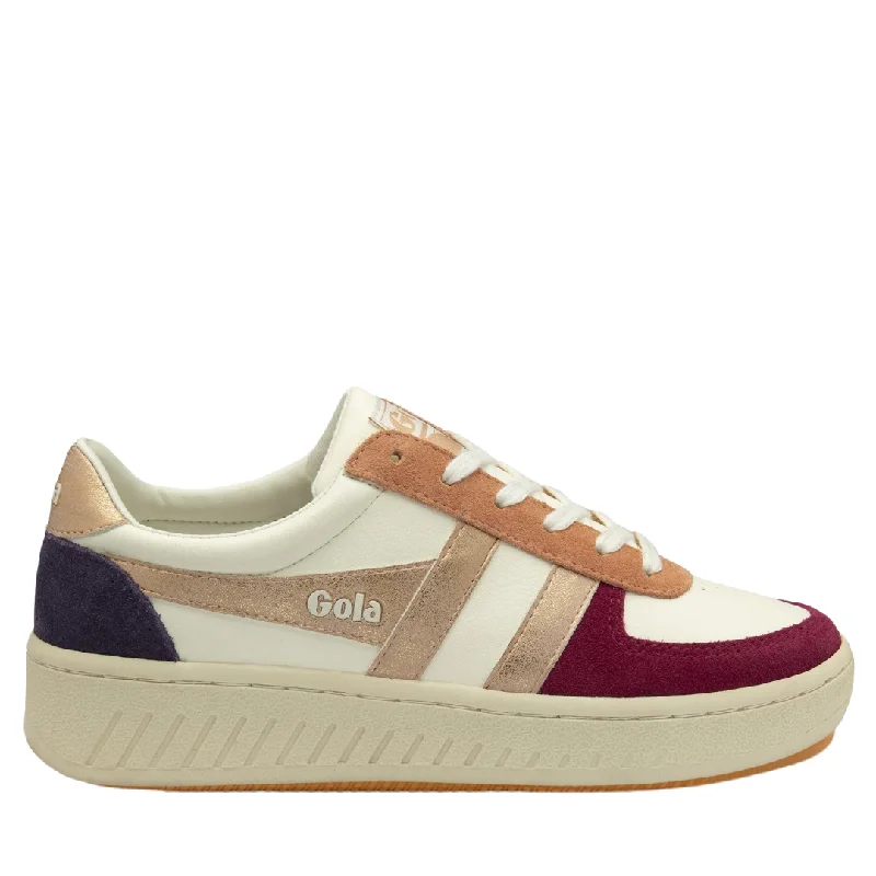 Grandslam Quadrant in White / Cerise Plum Ivy League - Inspired Derby Look 
