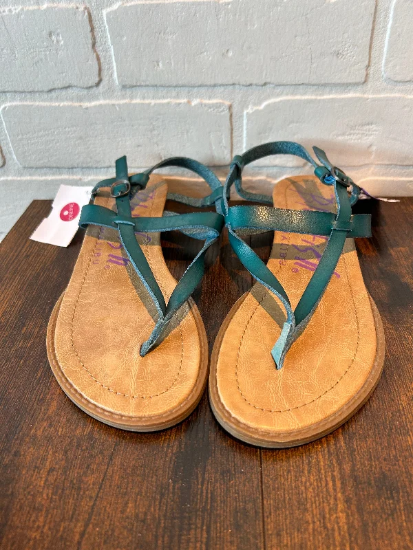 Green Sandals Flip Flops Blowfish, Size 7.5 Rubber - Sole Plimsoll Look  