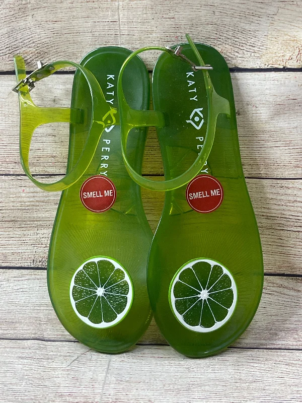 Green Sandals Flip Flops Cmb, Size 8 Retro Plimsoll Style  