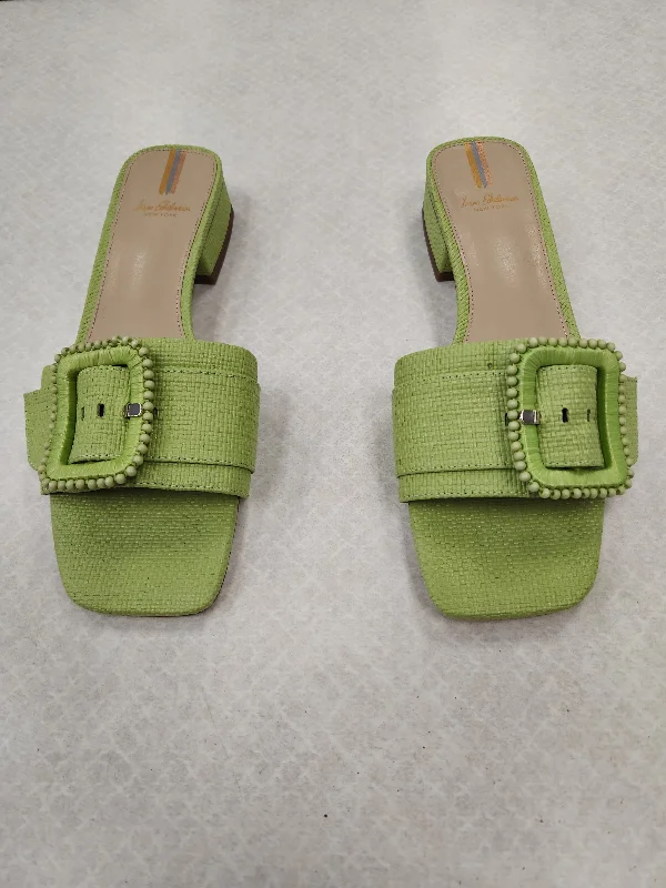 Green Sandals Heels Block Sam Edelman, Size 8 Desert Boot Utility Style  