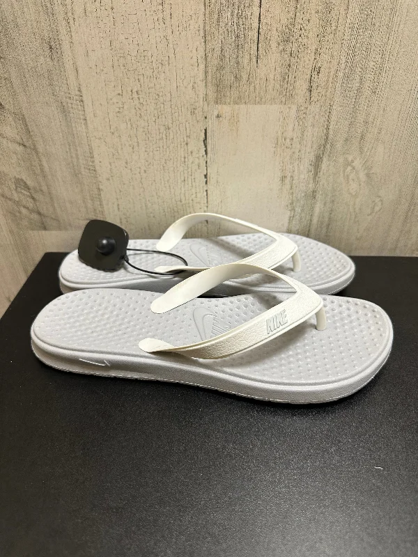 Grey Sandals Flip Flops Nike, Size 9 Art Deco - Inspired Shoe Look  