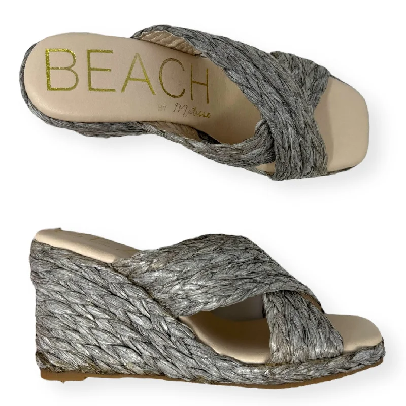Grey Sandals Heels Wedge Matisse, Size 7 Retro Basketball Sneaker Design  