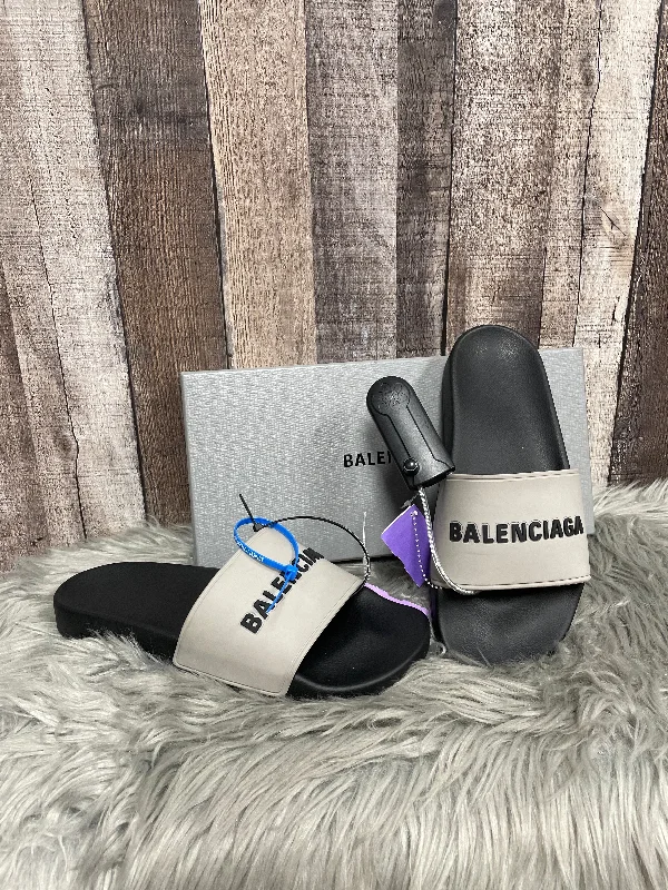 Grey Sandals Luxury Designer Balenciaga, Size 9.5 Suede Desert Boot 