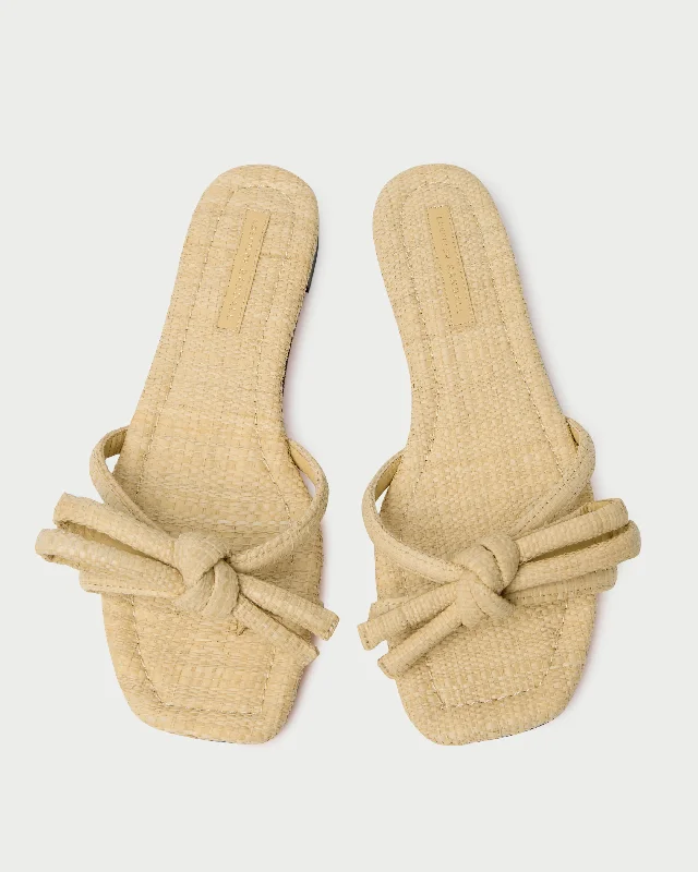 Hadley Natural Bow Sandal Monochromatic Shoe Look  