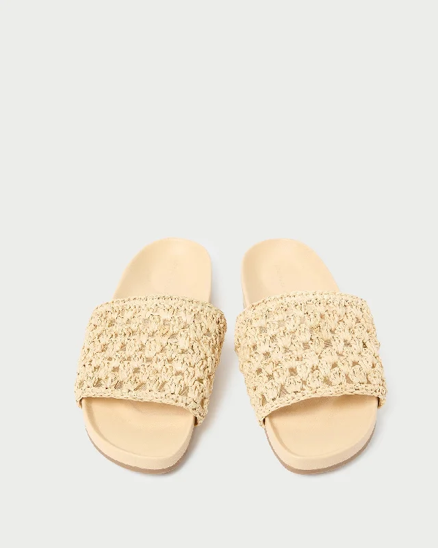 Henri Natural Crochet Leather Sandal Leather Driving Shoe Style  