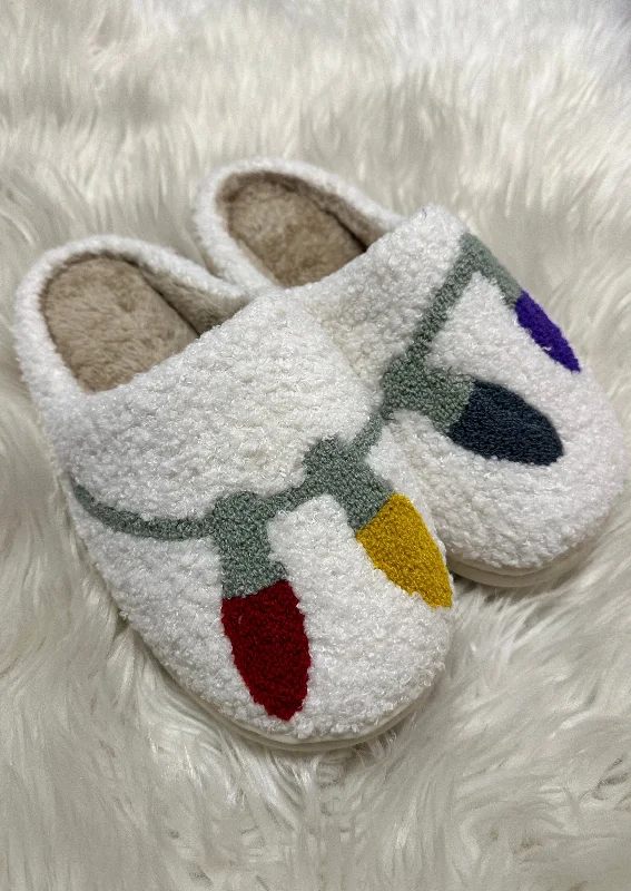 Holiday Lights Slippers Moccasin Soft - Sole Style  