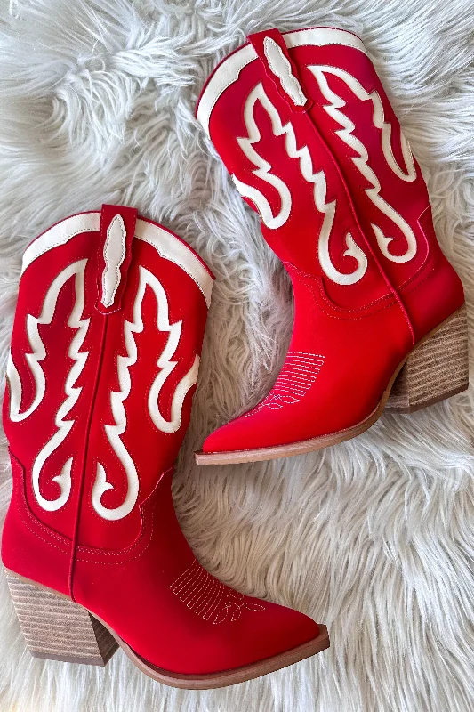 Ida Red Boots Sustainable Shoe Design  