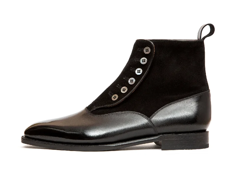 Kenmore - MTO - Black Calf / Black Suede - MGF Last - Single Leather Sole Open - Lacing Derby Look Kenmore - MTO - Black Calf / Black Suede - MGF Last - Single Leather Sole Open - Lacing Derby Look