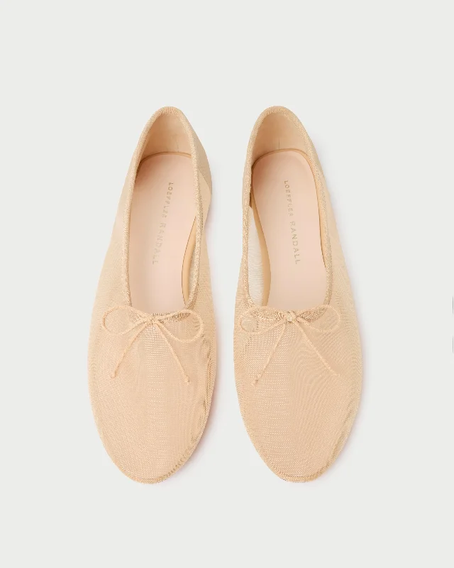 Landon Caramel Mesh Ballet Flat Bespoke Shoe Aesthetic 