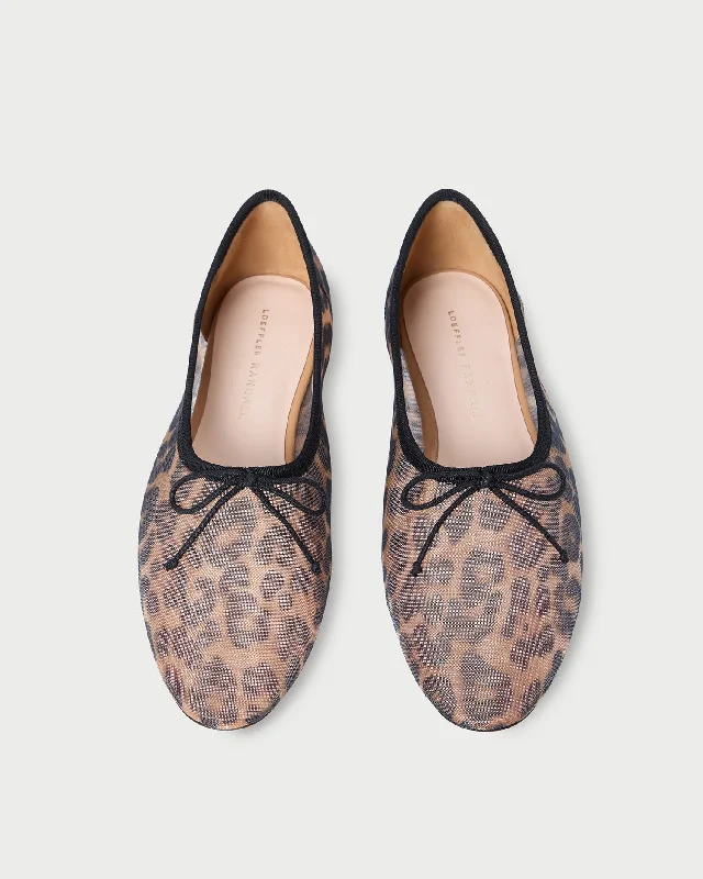 Landon Leopard Mesh Ballet Flat Skateboarding Sneaker Style  