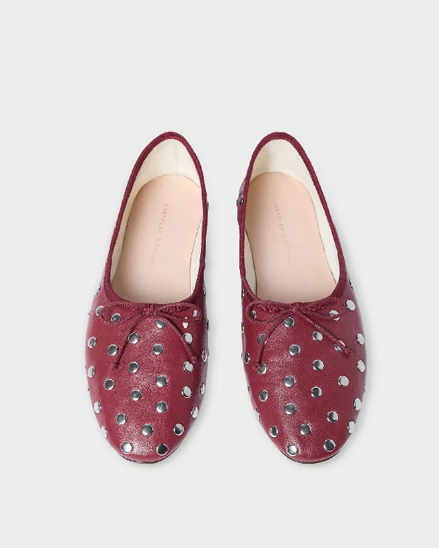 Landon Wine/Silver Ballet Flat Wingtip Oxford Design 