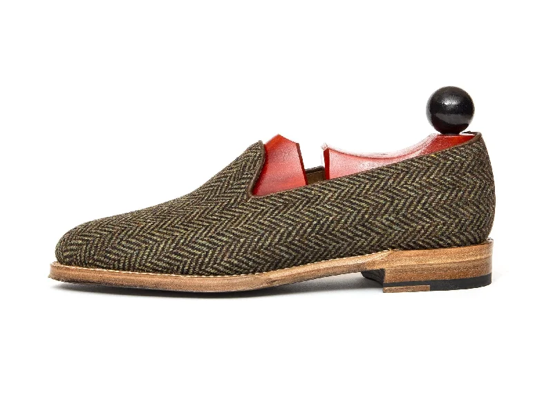 Laurelhurst II - MTO - Forest Herringbone Tweed - TMG Last - Natural Single Leather Sole Camouflage Print Boot Style Laurelhurst II - MTO - Forest Herringbone Tweed - TMG Last - Natural Single Leather Sole Camouflage Print Boot Style