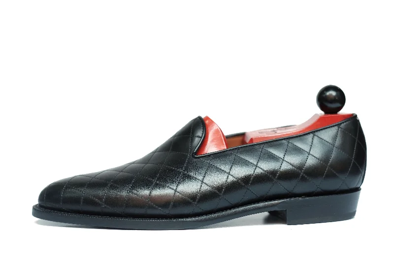 Laurelhurst II - MTO - Quilted Black Calf - TMG Last - Single Leather Sole Two - Tone Shoe Design Laurelhurst II - MTO - Quilted Black Calf - TMG Last - Single Leather Sole Two - Tone Shoe Design