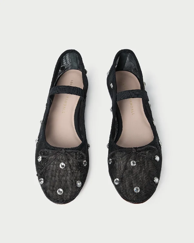 Leonie Black/Crystal Ballet Flat Suede Desert Boot 