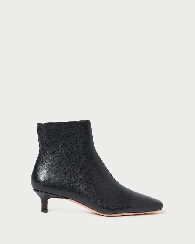 Marcella Black Leather Ankle Boot Slide Sandal Beach Style  