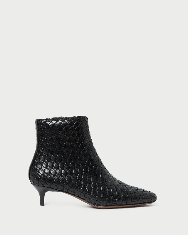 Marcella Black Woven Ankle Boot Waterproof Hiking Boot Design  