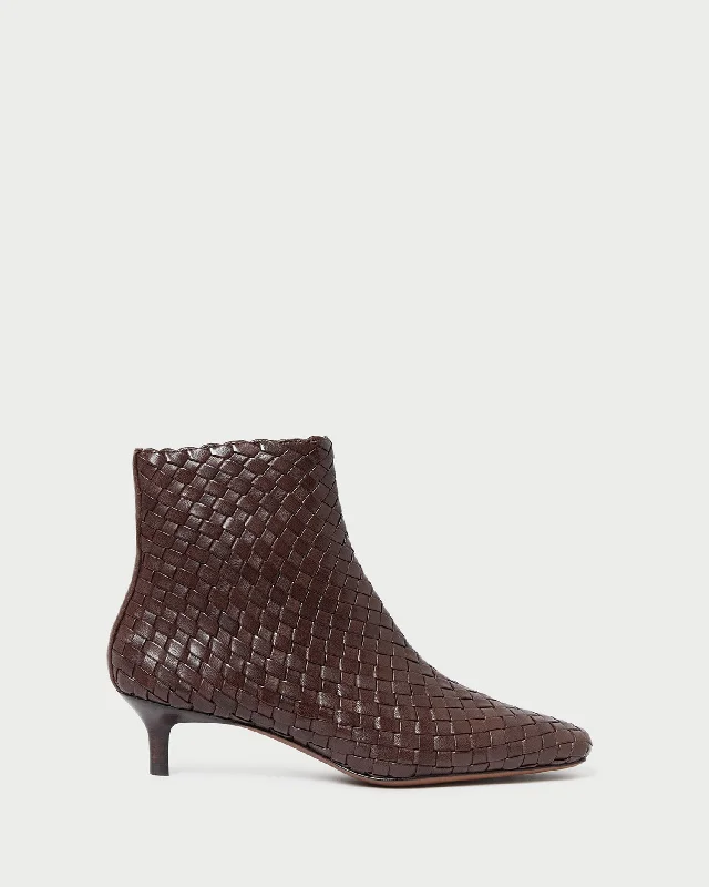 Marcella Espresso Woven Ankle Boot Vintage Oxford Appeal 