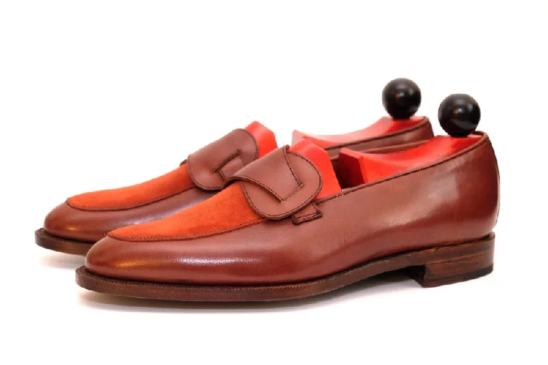 Meridian - MTO - Cedar Calf / Rust Suede - TMG Last - Single Leather Sole Ivy League Loafer Look Meridian - MTO - Cedar Calf / Rust Suede - TMG Last - Single Leather Sole Ivy League Loafer Look