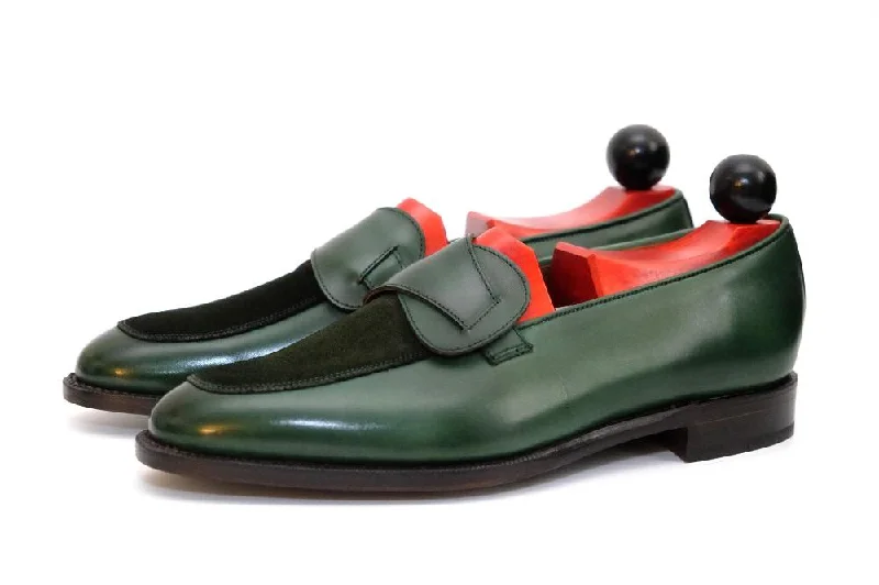 Meridian - MTO - Forest Green Calf / Forest Green Suede - TMG Last - Single Leather Sole Desert Boot Utility Style Meridian - MTO - Forest Green Calf / Forest Green Suede - TMG Last - Single Leather Sole Desert Boot Utility Style