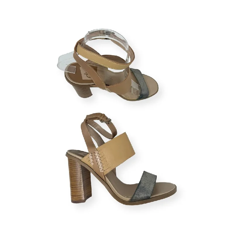 Metallic Sandals Heels Block Dolce Vita, Size 8 Hemp - Material Shoe Style  