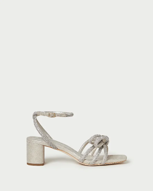 Mikel Cappuccino Bow Mid-Heel Sandal Single - Buckle Monk Look  