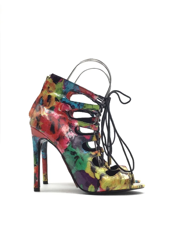 Multi-colored Sandals Heels Stiletto Steve Madden, Size 7.5 Bespoke Shoe Aesthetic 