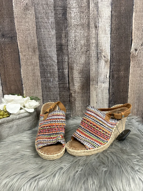 Multi-colored Sandals Heels Wedge Toms, Size 8 Moccasin Soft - Sole Style  