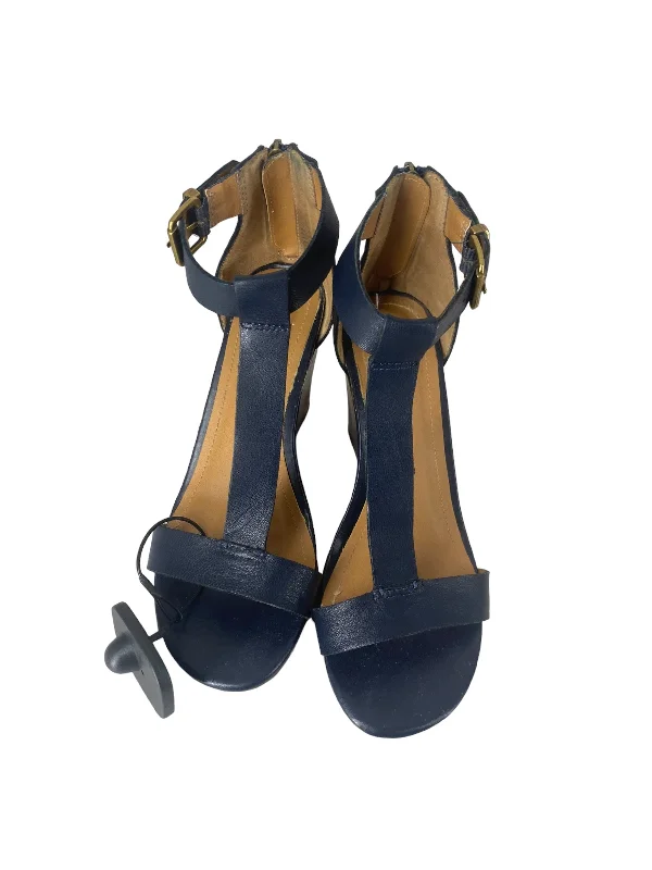 Navy Sandals Heels Block Kenneth Cole Reaction, Size 6 Retro Basketball Sneaker Design  