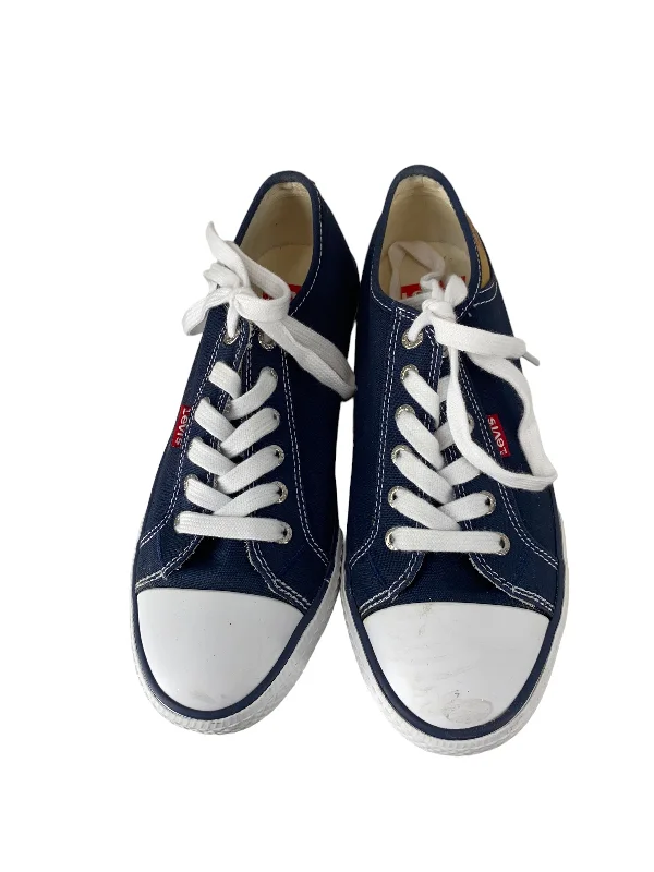 Navy Shoes Sneakers Levis, Size 7.5 Art Deco - Inspired Shoe Look  