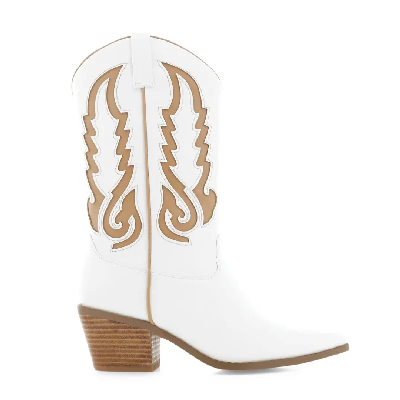 Norva in White Zip - Up Boot Style  