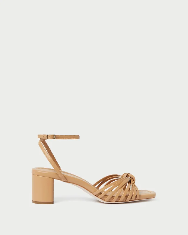 Olivia Dune Knot Mid-Heel Sandal Upcycled Shoe Look  