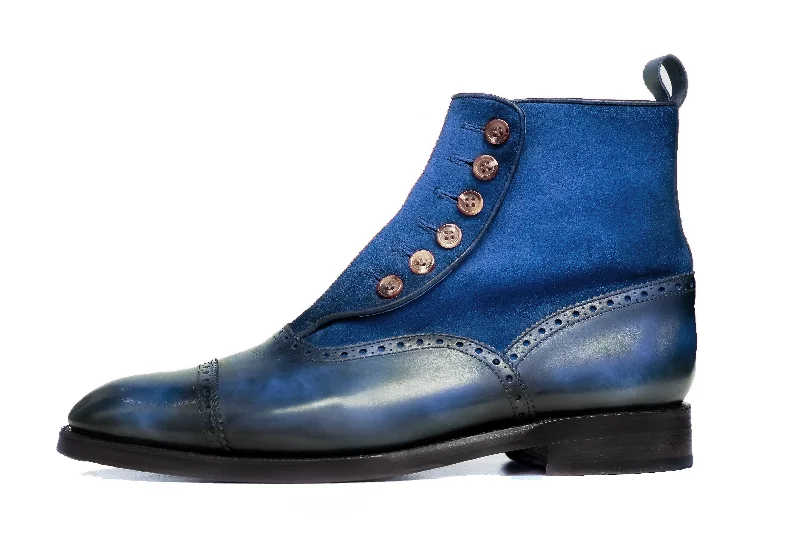 Patina Cornflower - MTO - Puyallup Redux Metallic Trim Shoe Design  
