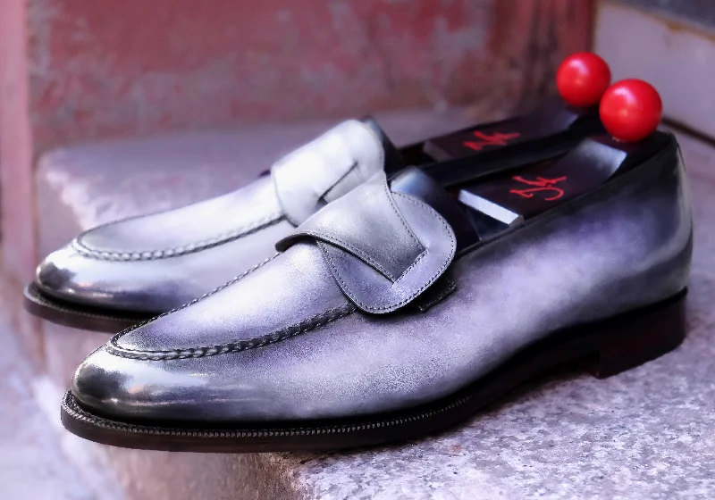 Patina Grey Amethyst - MTO - Hawthorne Artisan - Crafted Loafer Style  