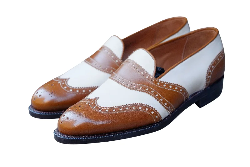 Piau - MTO - Maple Calf / Cream Calf - NGT Last - Single Leather Sole Memory - Foam Slipper Look Piau - MTO - Maple Calf / Cream Calf - NGT Last - Single Leather Sole Memory - Foam Slipper Look
