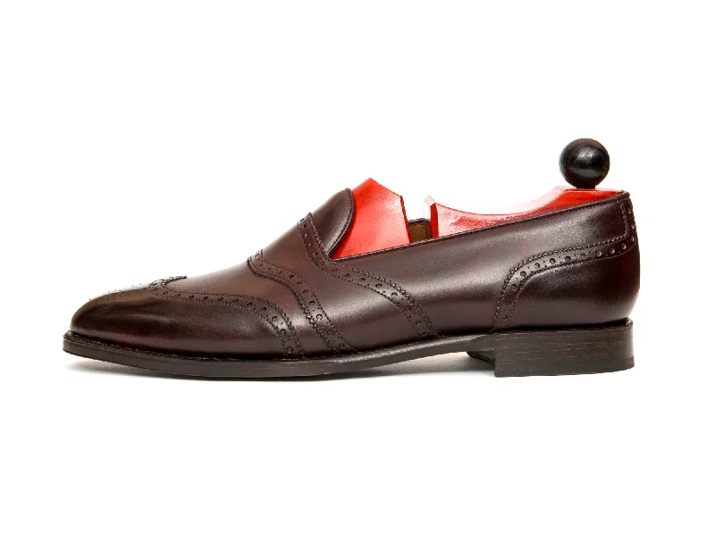 Piau - MTO - Plum Museum Calf - TMG Last - Single Leather Sole Tassel Driving Shoe Look Piau - MTO - Plum Museum Calf - TMG Last - Single Leather Sole Tassel Driving Shoe Look