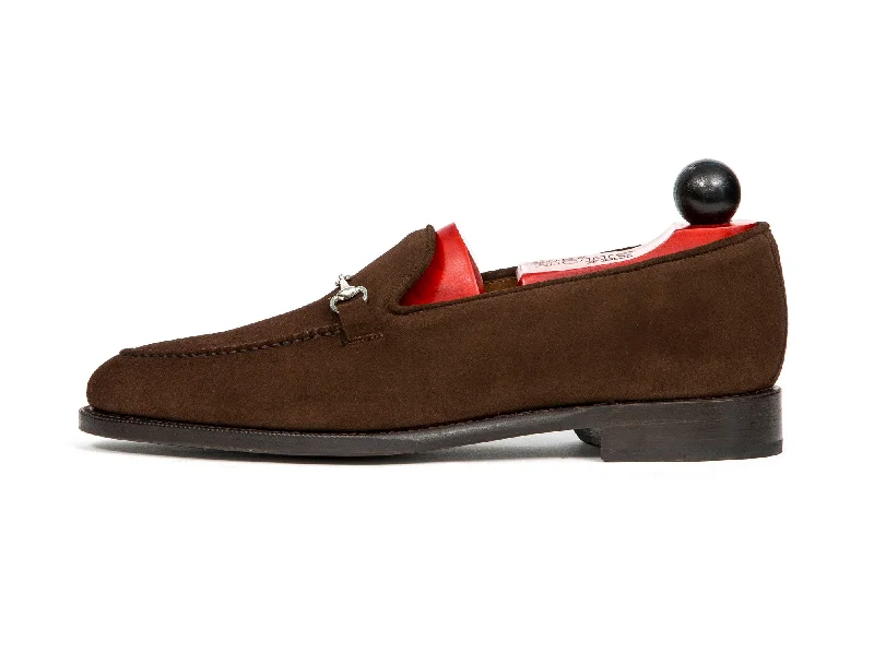 Pike - MTO - Dark Brown Suede - TMG Last - Single Leather Sole Paisley Print Shoe Design Pike - MTO - Dark Brown Suede - TMG Last - Single Leather Sole Paisley Print Shoe Design