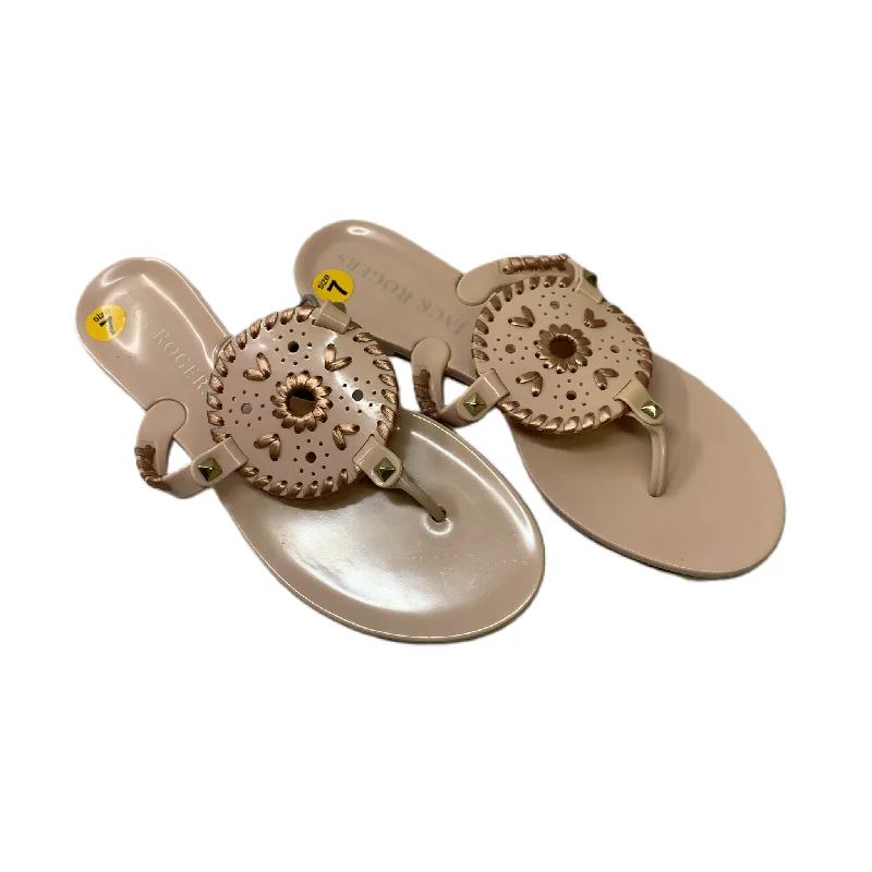 Pink  Sandals Designer By Jack Rogers  Size: 7 Glow - in - the - Dark Shoe Design  