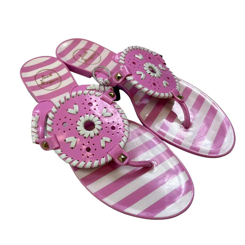 Pink Sandals Designer Jack Rogers, Size 10 Zip - Up Boot Style  