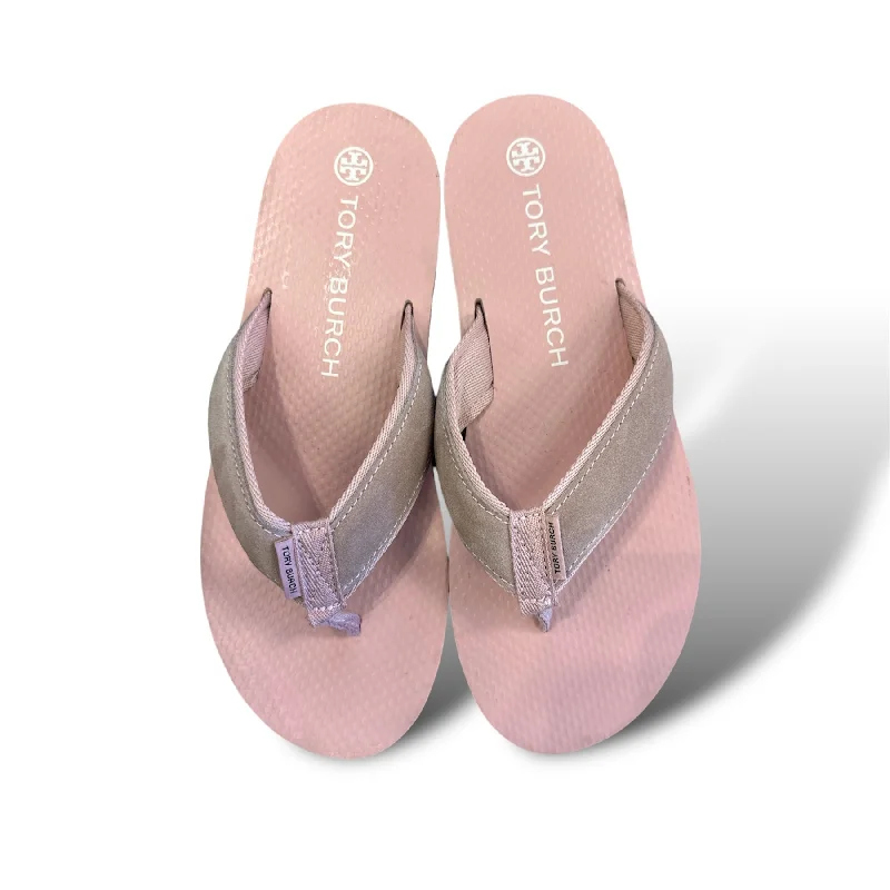 Pink Sandals Designer Tory Burch, Size 9 Casual Loafer Style          