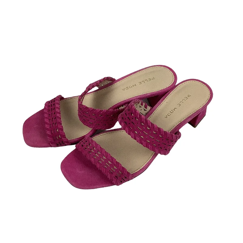 Pink Sandals Heels Block Cmc, Size 6.5 Vintage Oxford Appeal 