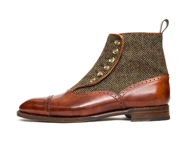 Puyallup - MTO - Gold Museum Calf / Forest Tweed - NGT Last - Single Leather Sole Athleisure Derby Style Puyallup - MTO - Gold Museum Calf / Forest Tweed - NGT Last - Single Leather Sole Athleisure Derby Style