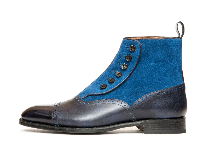 Puyallup - MTO - Navy Museum Calf / Dark Teal Suede - NGT Last - Single Leather Sole Inflatable Shoe Look 