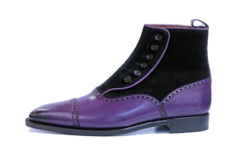 Puyallup - MTO - Purple Calf / Black Suede - LPB Last - Single Leather Sole Vintage Oxford Appeal Puyallup - MTO - Purple Calf / Black Suede - LPB Last - Single Leather Sole Vintage Oxford Appeal
