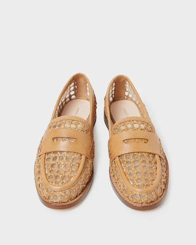 Rachel Natural Raffia Loafer Quilted Shoe Design  