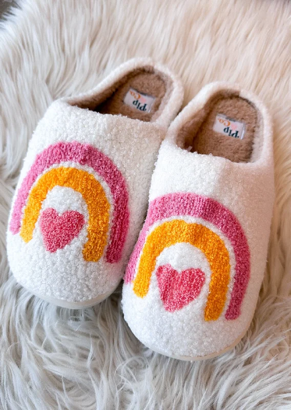 Rainbow Heart Slippers Tech - Inspired Sneaker Look  