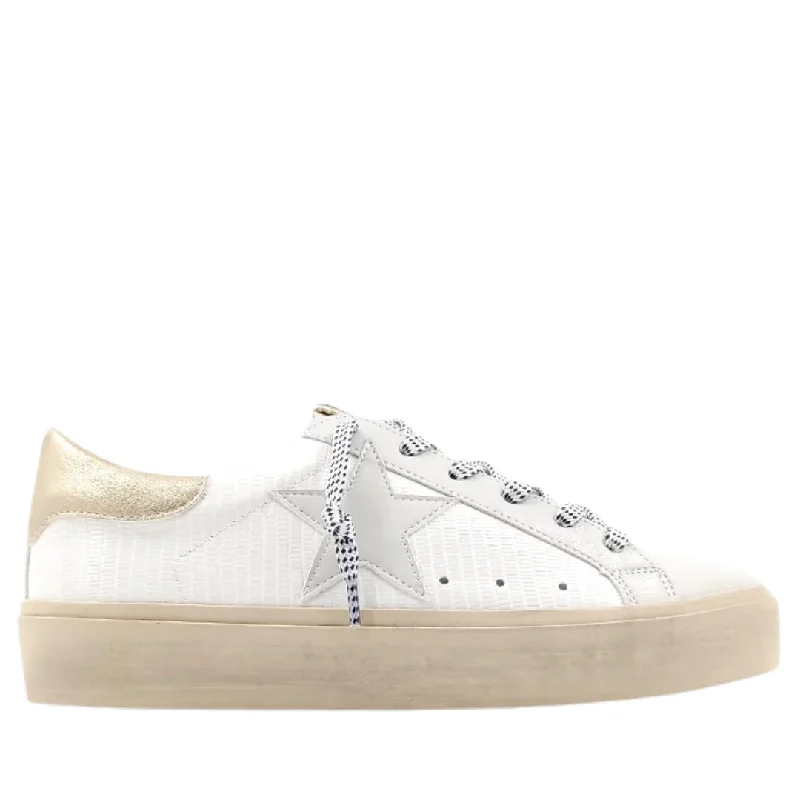 Reba in Bone Distressed Leather Shoe Style  