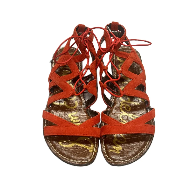 Red Sandals Designer By Sam Edelman, Size: 8 Brogue Oxford Aesthetic 