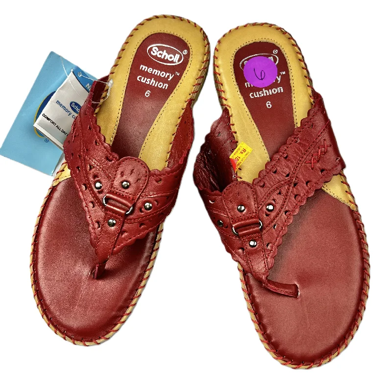 Red Sandals Flip Flops By Scholl, Size: 6 Skateboarding Sneaker Style  