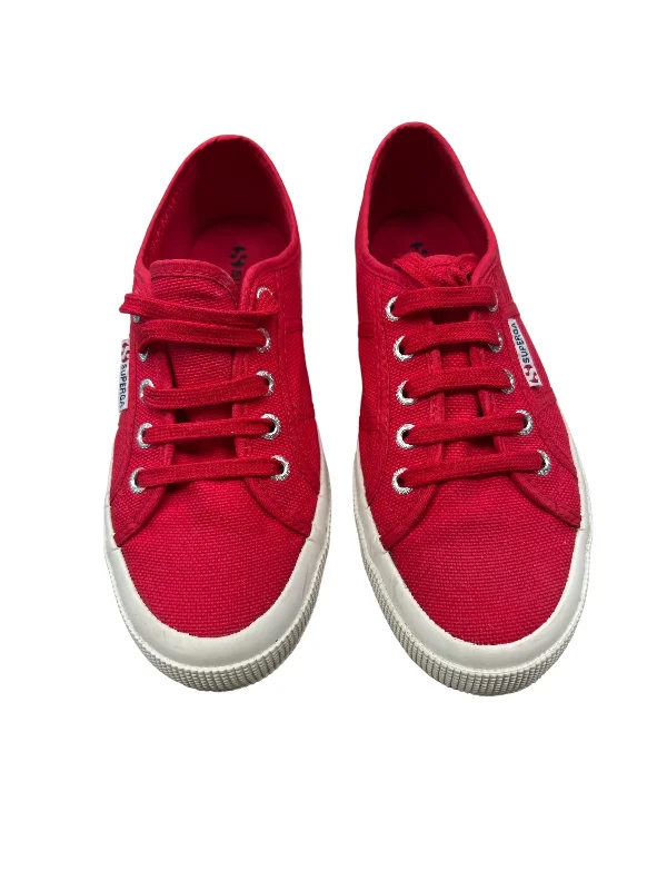 Red Shoes Sneakers Superga, Size 6.5 Bespoke Shoe Aesthetic 