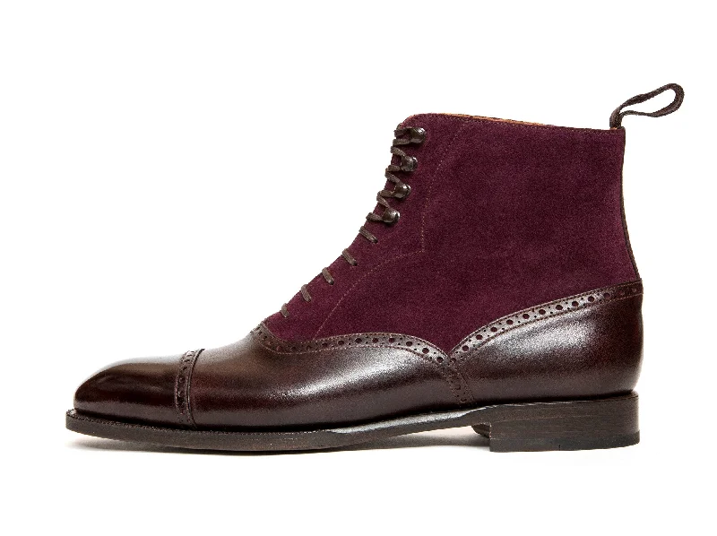 Seaview - MTO - Plum Museum Calf / Regal Purple Suede - NGT Last - Single Leather Sole Metallic Trim Shoe Design Seaview - MTO - Plum Museum Calf / Regal Purple Suede - NGT Last - Single Leather Sole Metallic Trim Shoe Design